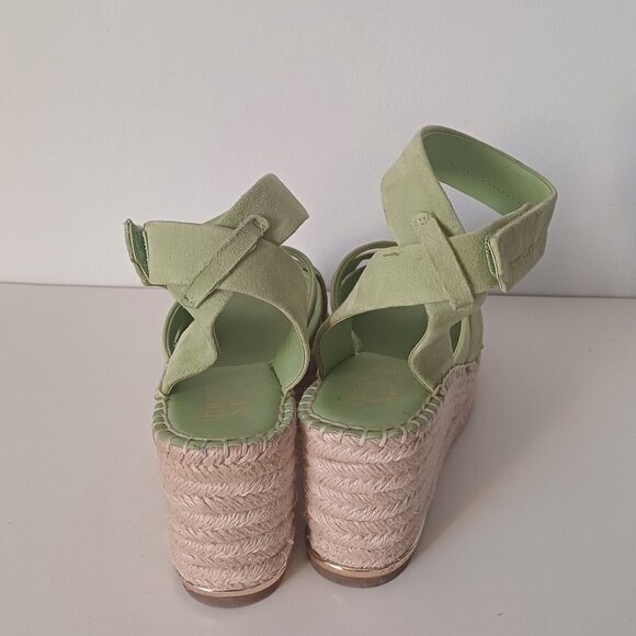 Franco Sarto Light Green Wedge Ankle Strap Sandals Size 8.5 - Picture 3 of 9